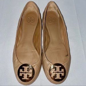 Tory Burch Tan Leather Flats